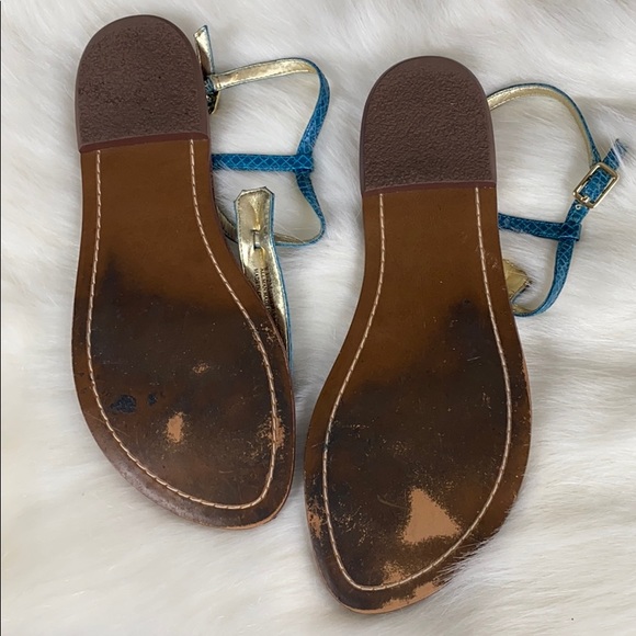 Blue Snakeskin 🐍 Sam Edelman Sandals Sz 8.5 - Picture 4 of 7